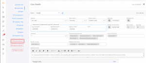 Screen shot: A case opened to the Case Details tab, with the Archive Record button highlighted.