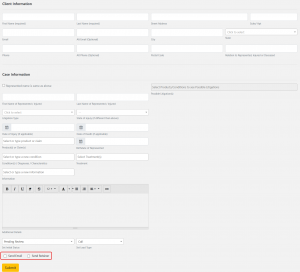 Screen shot: The Manual Intake screen.