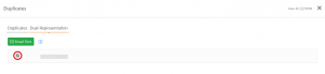Screen shot: The Dual Representation section of the Duplicates tab.