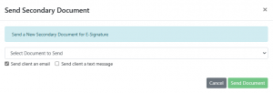 Screen shot: The Send Secondary Document dialog box.