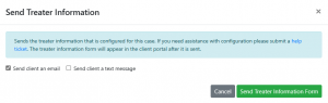 Screen shot: The Send Treater Information dialog box.