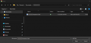 Screen shot: The Open dialog box.