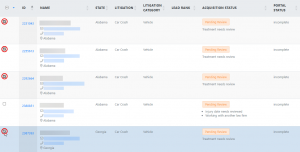 Screen shot: Selecting individual cases by selecting their checkboxes in the case list.