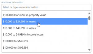 Screen shot: The Additional Information field on the Case Details tab.
